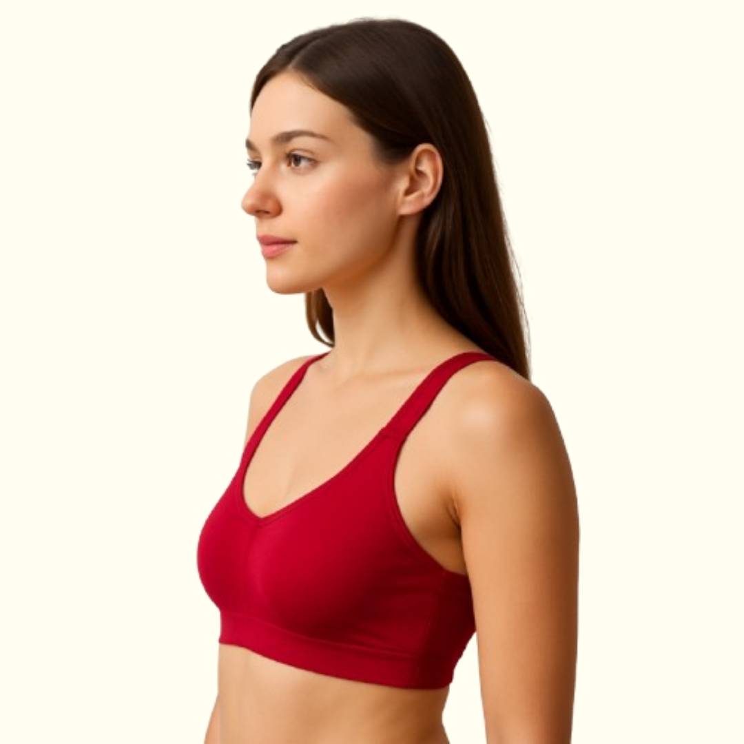 FireFly Front Open Surgery Bra Maroon