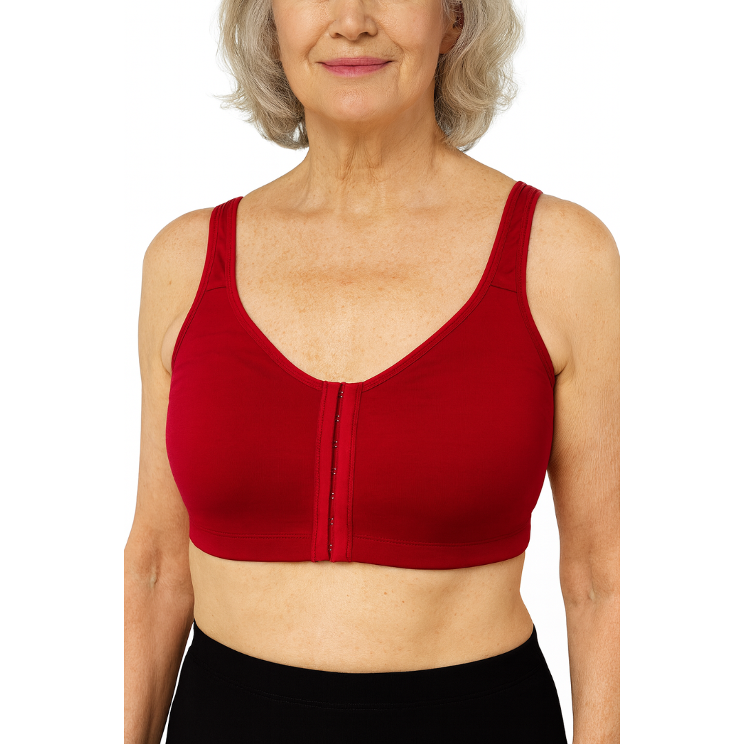 soft cotton front open bra for elderly women